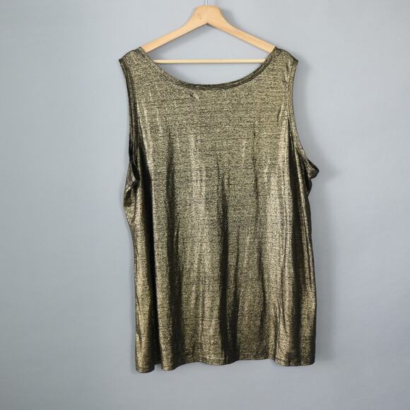 Eileen Fisher Tank Top Plus 3X Gold Organic Linen - Picture 4 of 8